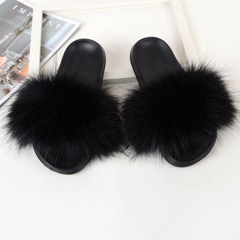 Cozy Girls Home Outdoor Slides With Soft Fur Decoration And Furry Design