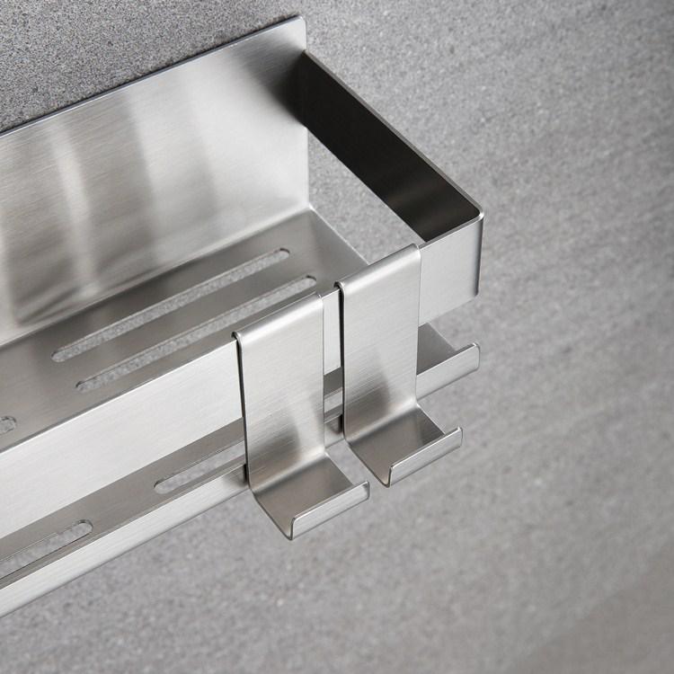 Moisture-Resistant, Anti-Corrosion 304 Stainless Steel Nail-Free Bathroom Shelf