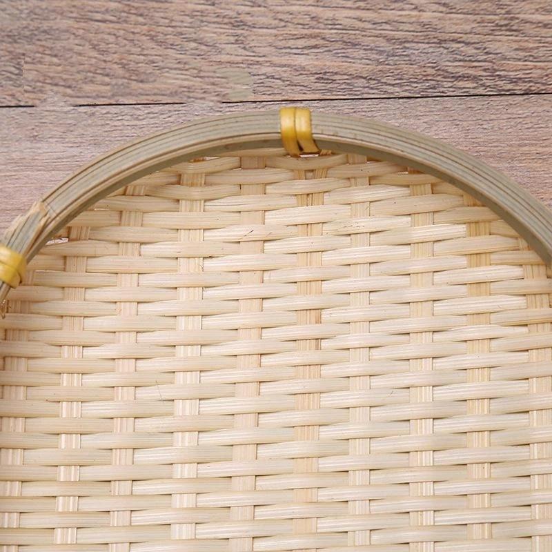 Eco-Friendly Handwoven Natural Bamboo Tray Sturdy Durable for Candle Serving Cosmetic Storage Bathroom Home Decor