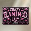Vintage Retro Pink Flamingo Metal Wall Art 8x12 Inch Fading Resistant Tin Sign for Home Bar Kitchen Cafe