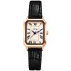 Women's Watch Antique Leather Roman Analog Display Square Dial Thin Strap Quartz Women's Watch Waterproof Black Birthday Anniversary Christmas