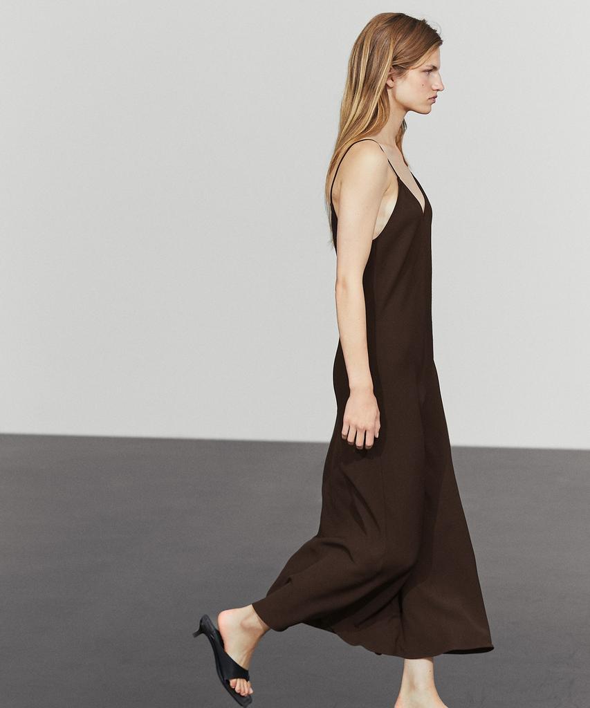 Masimodutti Fluid Satin Midi Dress