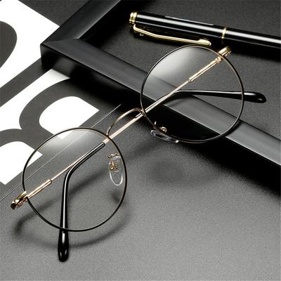 Mode Blaulichtfilterbrille Retro Metall Rundrahmen Brille Herren Damen Strahlenschutz Entspiegelte Computerbrille