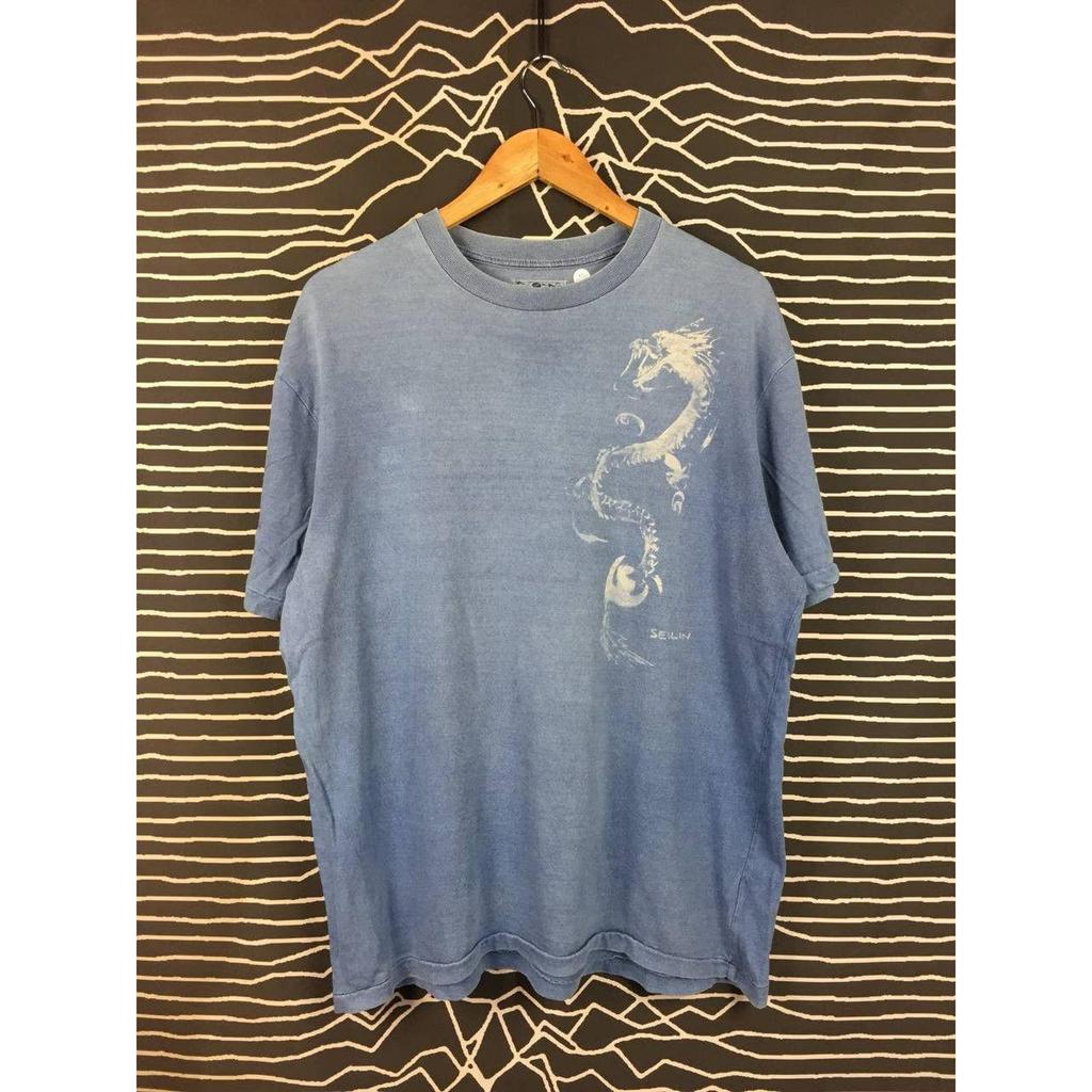 Vtg Okura Japan Dragon Tee Seilin & Co Indigo Wash Size XL