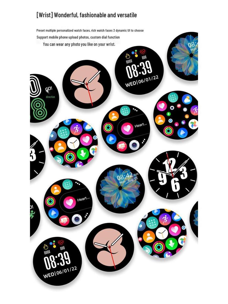 Round Smartwatch: Heart Rate Monitor, Touchscreen, Pedometer, Bluetooth Calls for Men & Women