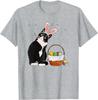 Cat Bunny Ears Easter Basket Graphic Shirts Casual Women Crewneck TShirt for Unisex Women Cute Cat Printed Tops Vintage Y2k Tee