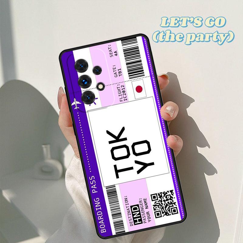 BOARDING PASS phone case For Samsung Galaxy A42 A31 A40 A51 A71 A32 A80 A91 A52 A72 A73 A20e A21S A50 A70 A11 A12 Cover