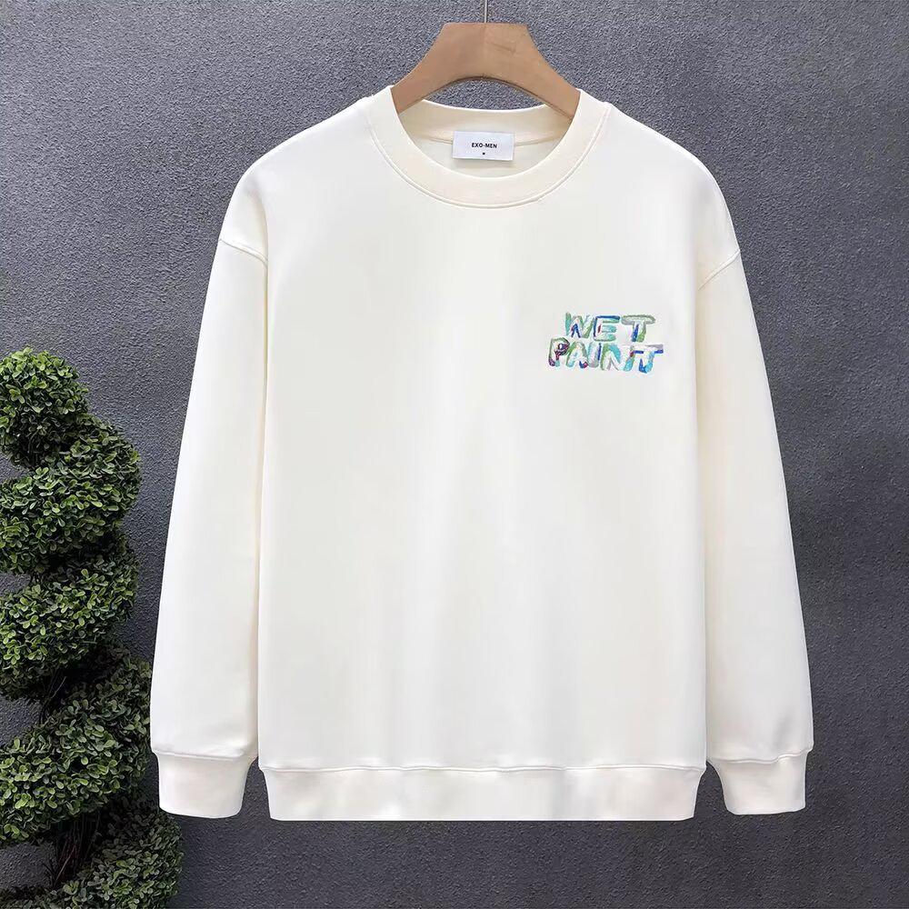 Trendy European Men's Printed Round Neck Hoodie: New Slim-Fit Autumn/Winter Versatile Top