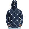 Men's Long Sleeve Quick Dry Hoodie Shirt with Flag Print Lightweight UV Protection Fishing Fitness Sports Top for Outdoor Activities