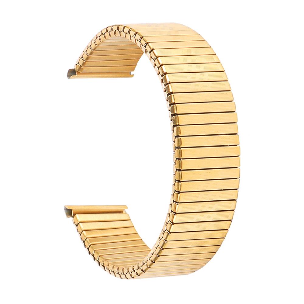 12 14mm 16mm 18mm 20mm Edelstahl Elastisches Dehnband Metall-Erweiterung Silber Gold Uhrenarmband Armband mit Werkzeug