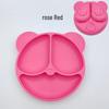 Silicone Bear Ears 3-Compartment Suction Plate for Kids