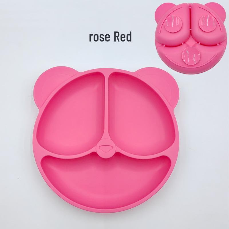 Silicone Bear Ears 3-Compartment Suction Plate for Kids