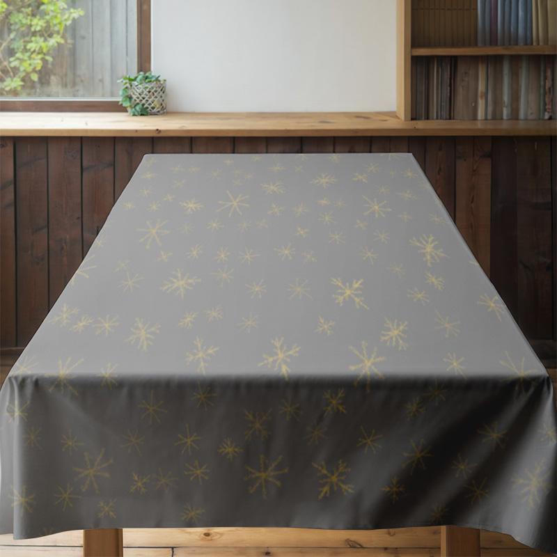 Moderner nordischer Stil Schneeflockenmuster Tischdecke für Esszimmerdekoration Grau 150x240cm Große Größe