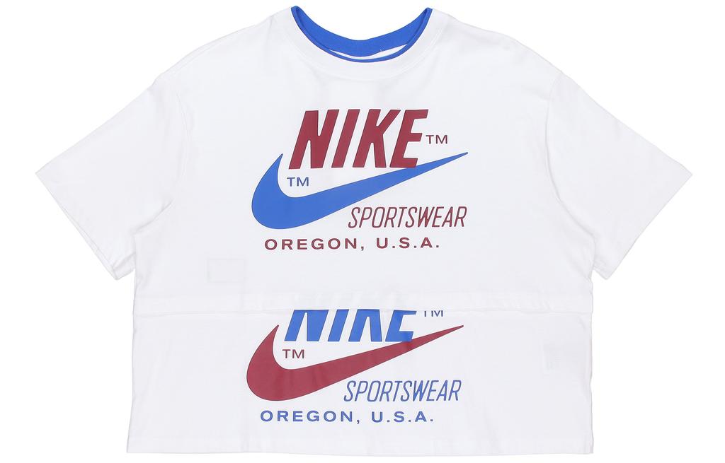 Nike T Shirts Women's White Crew Neck Moderate DB3849-100