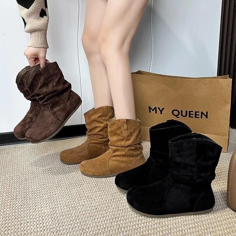  Botas Femininas Women Fashion Light Weight Brown Spring & Autumn Boots Lady Casual Comfort High Quality Shoes Ab608