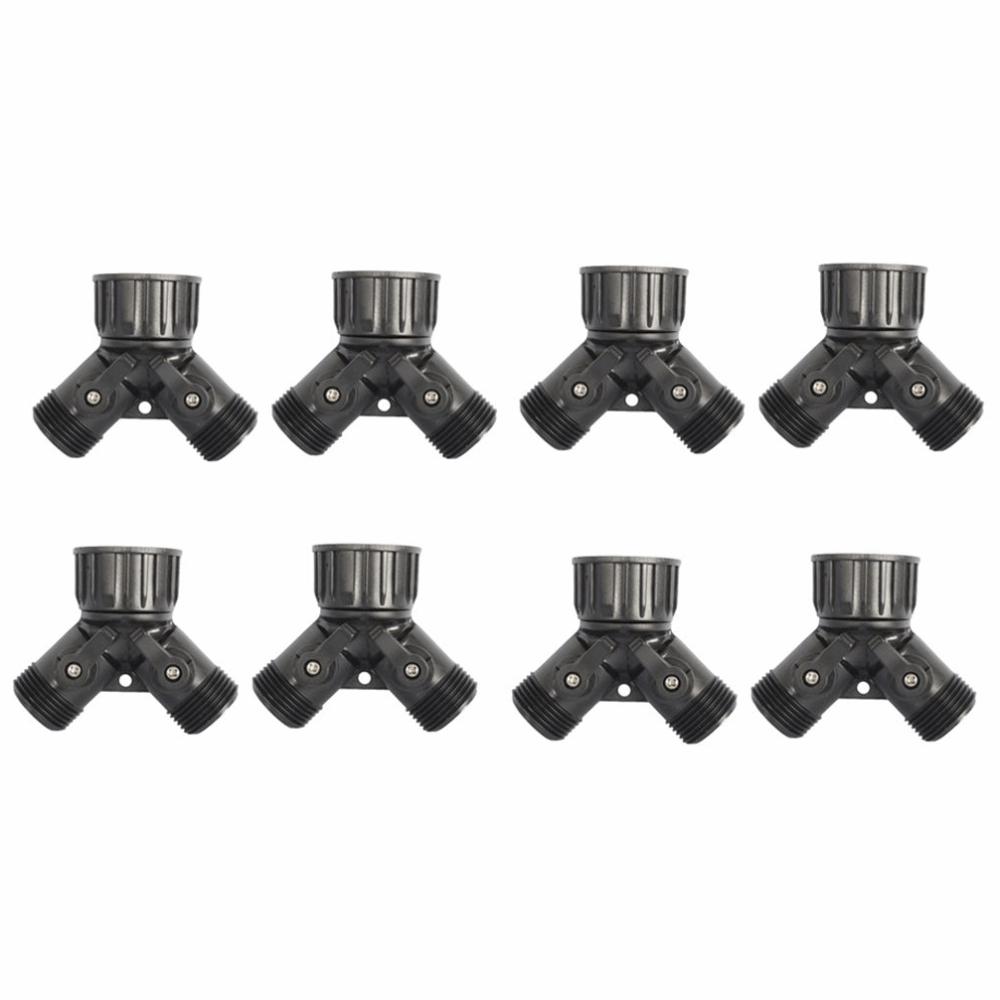 8pcs Black Garden Hose Y Splitter ABS Y Shaped Hose Adapter Garden Hose Splitter  Garden Irrigation чёрный