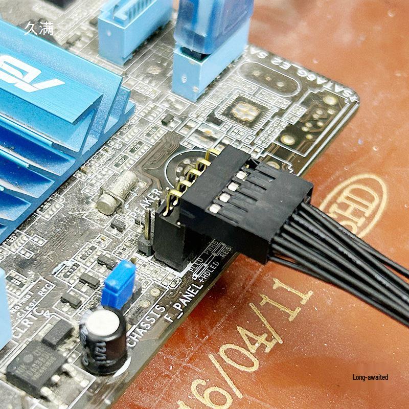 9-Pin 90° Elbow Motherboard Jumper: Dual Boot/Restart Desktop Switch