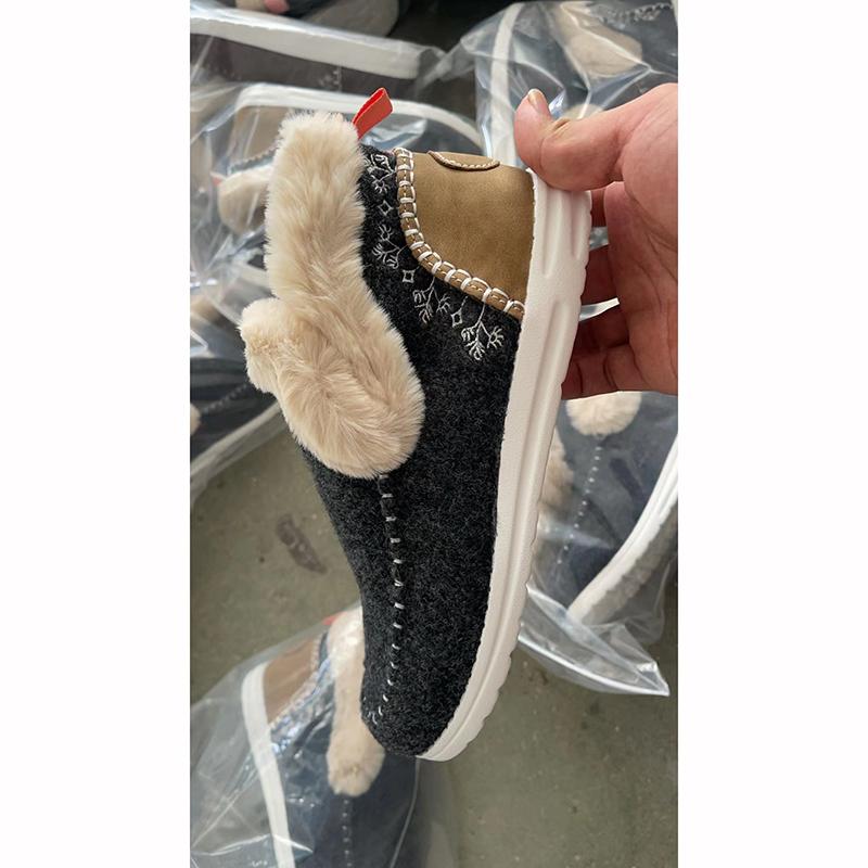 Men's Shoes Fashion Warm Outdoor Fluffy Slippers Winter Fur Snow Boots Men House