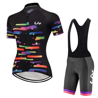 Ummer Cycling Suit Set Women's Road Cycling Sports Shirt Moisture Absorbing Cycling Jersey Cycling Bib Cycling Pants