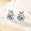 French High-End Geometric Zircon Stud Earrings Set - Elegant and Versatile for Daily Wear