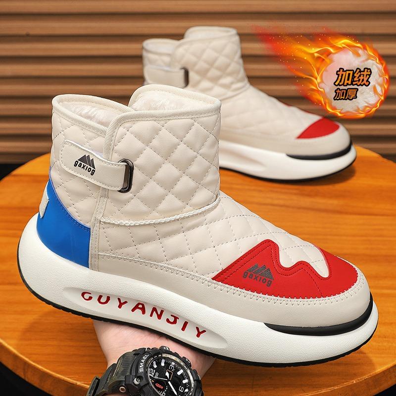 

Мужские зимние сапоги, зимняя теплая обувь из пуха и хлопка, водонепроницаемая, нескользящая, обувь-хлебцы, интегрированные ботинки Мартина с мехом 44 бежевый