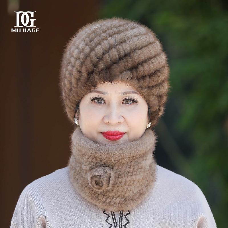 Mink Hat Winter Mink Hair, Mink Hat for Warm Grandma, Middle Aged and Old Lady, Mother's Hat