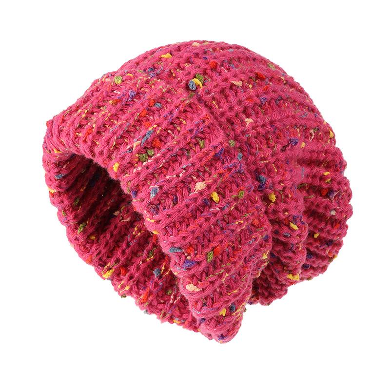 Trendy Mixed Color Slouchy Beanie Classic Coldproof Warm Skull Cap Thick Knit Hats Beanies For Women Autumn & Winter