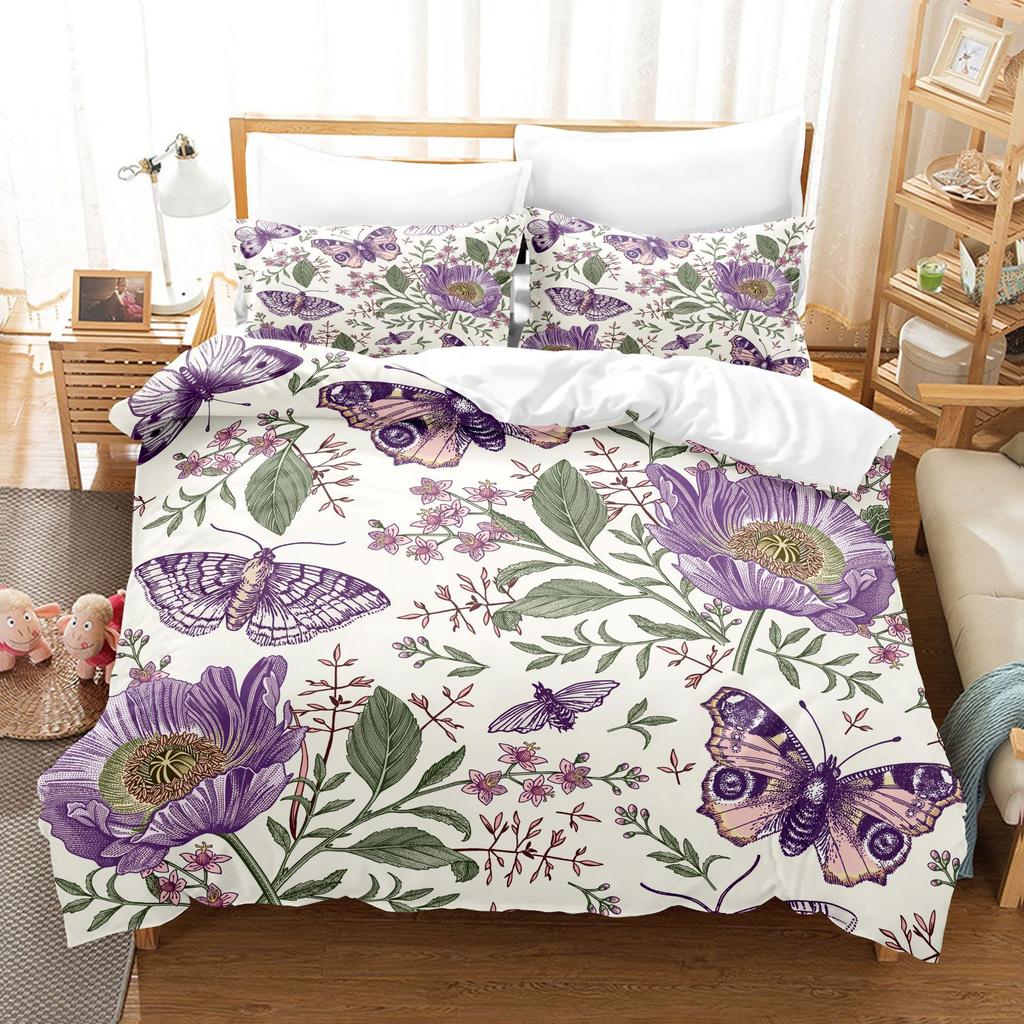 Grinding Three-Piece Butterfly Series 3D Digital Printing Bedding Kit Factory