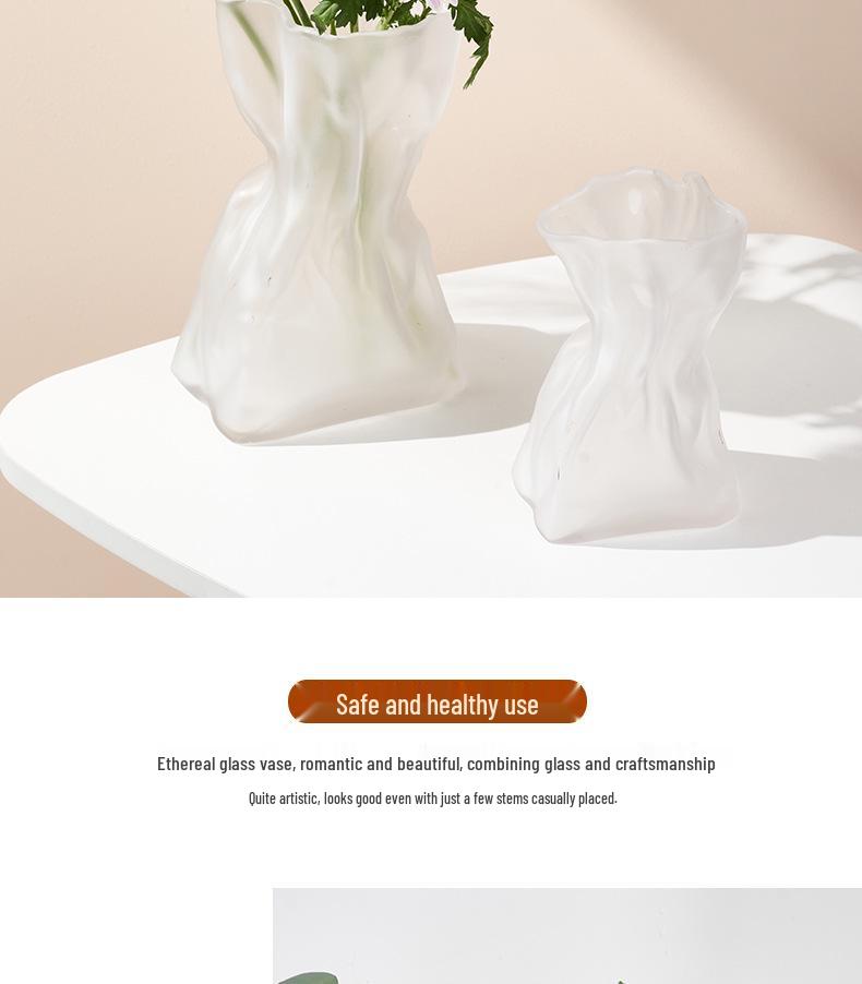 European Style Transparent Glass Vase for Creative Flower Arrangements - High-End Décor for Living Room or Desktop.