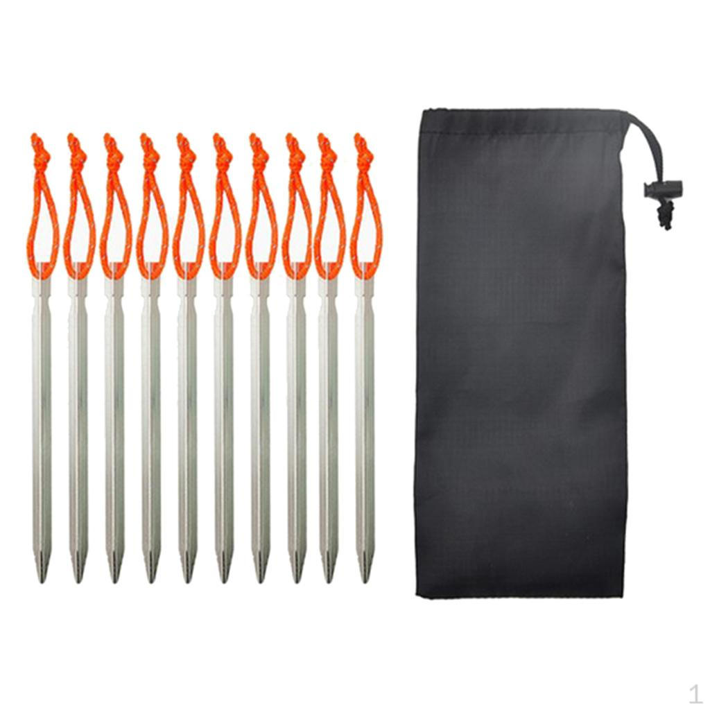 10 Pack Heavy Duty Aluminum Alloy Tent Stakes