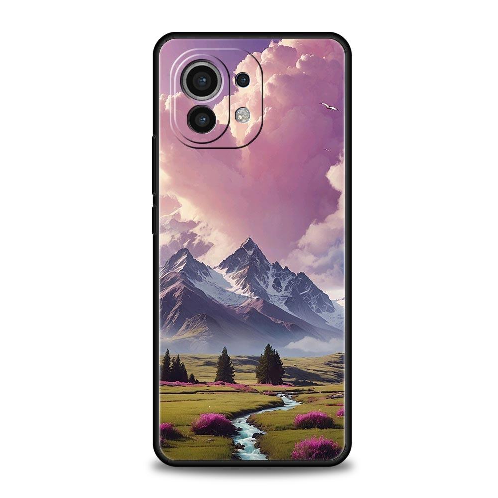 Rosa Sonnenuntergang Berg Handyhülle Cover für Xiaomi Mi 17 Pro Max 15 14 13 12 11 Ultra 15T 14T 13T 12T 11T Pro Lite Weiche TPU Hülle