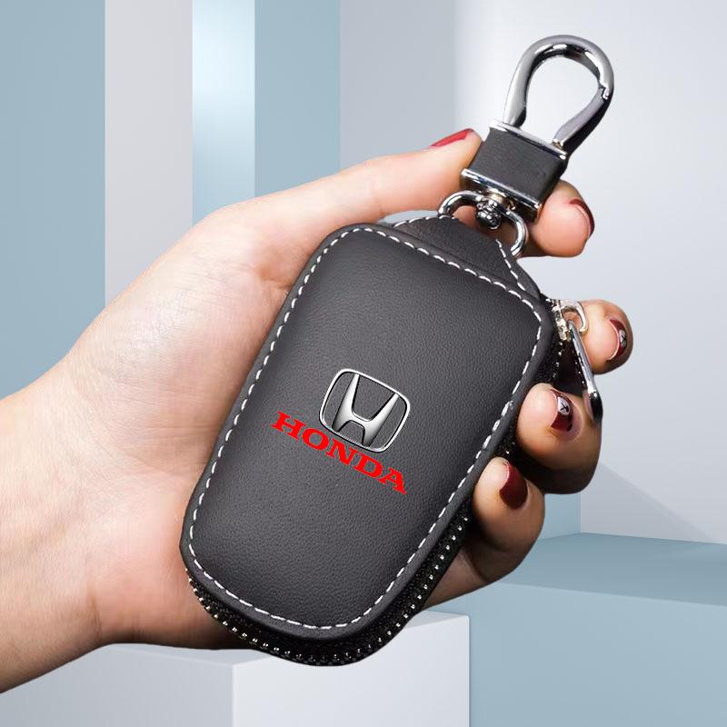 

Leather Car Key Cover for Honda Civci FIT CRV Accord Jazz HRV Dio Prelude Odyssey City Pilot Key Holder Remote Case Keychain