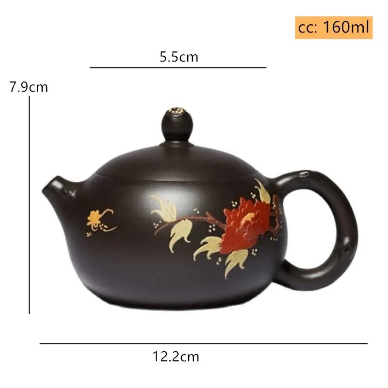 

Classic Black Mud Xishi Teapot Household Zisha Filter Teaware Handmade Beauty Tea Infuser Chinese Yixing Purple Clay Tea Pot
