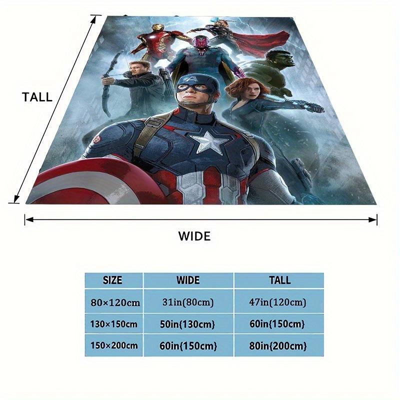 1pc Avengers Printing Blanket - Soft, All-Season Throw for Living Room, Bedroom,Personalized Gift with Adorable Cartoon Design