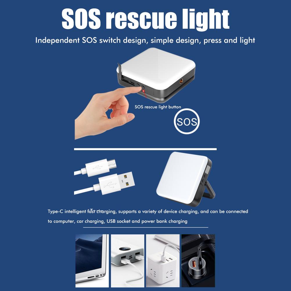 Outdoor Camping Light Waterproof Led Tent Light Built in Magnet Dual Charging Mode Emergency Light