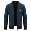 Autumn Men's Fashion Casual Solid Color Thickened Knitted Cardigan