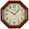 CASIO Wall Wooden Suitable for Rooms IQ-1106J-5JF Clock, Radio-Controlled, Brown, Analog, Octagonal, Frame, Japanese-Style