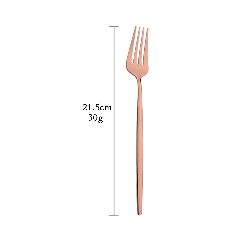 Rose Gold Mirror Cutlery Set Fruit Forks Spoons Dessert Knives Wedding Dinnerware Stainless Steel Flatware Dinner Tableware Set