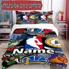 3pcs Duvet Cover Set (1*Duvet Cover + 2*Pillowcase, Without Core), Custom Name basketball Pattern Bedding Set, Home Bedroom Decor Gift