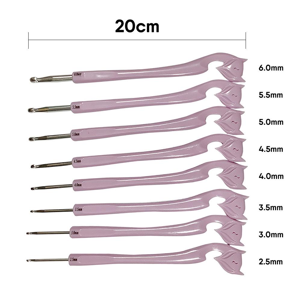 

Colorful Crochet Hooks Kits Soft Handle Crochet Needles Yarn Weave Alumina Knitting Needles Set DIY Weave Sewing Needles Tool фіолетовий