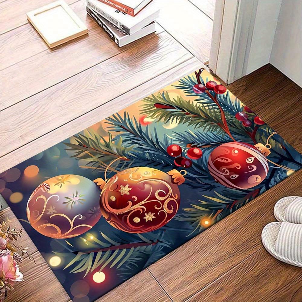 

1pc Light Balls on The Christmas Tree Area Rug, Slip-Resistant, Easy-Clean, Stain-Resistant, Perfect for Cozy Living Rooms, Bedrooms, Kitche 60cm by 90cm