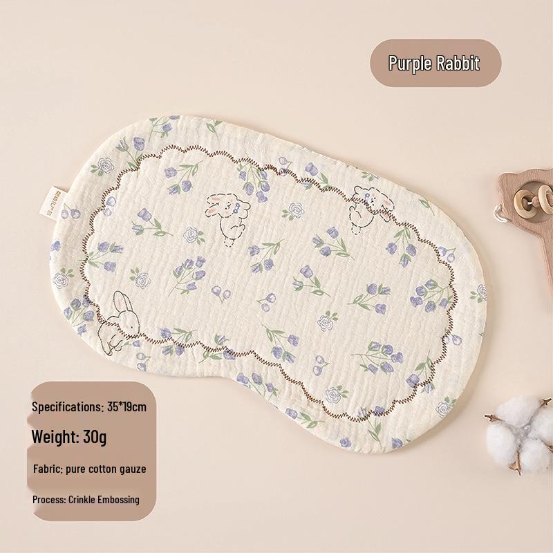 Cloud-Shaped Newborn Pillow, Ten-Layer Cotton Gauze, Baby Flat Pillow and Burp Cloth, Customizable Logo