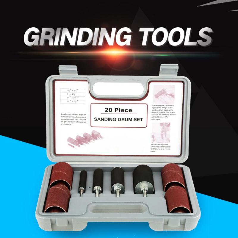 Buy 20Pcs Spindle Sanding Sander Tool Kit Set With Case For Drill Press