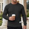 Men's Textured Crew Neck Pullover Casual Long Sleeve Knit Sweatshirt for Daily Wear