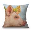 Decorative Cushion Covers Squirrel Bird Bear Fox Animals Pillow Case Modern Decor Flower Pillowcase For Sofa 45X45Cm