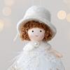 Christmas Angel Doll Hanging Decoration Top Hat Lace Dress Long Legged