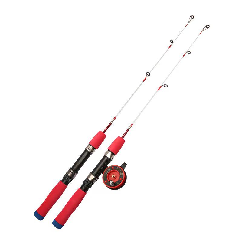 Compact Winter Ice Fishing Rod - Hard Tail, Short, 60/80/100cm, for Long Cast, Small Sea Fishing