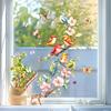 Cherry Blossom Flower Window Clings Floral Branch Butterfly Birds Window Decal Static Glass Doors
