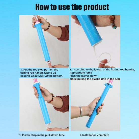 Fishing Rod Cover Anti-Slip Soft Grip Shock Absorption Elastic Quick Disassembly Universal Fishing Rod Sleeve Handle Protector