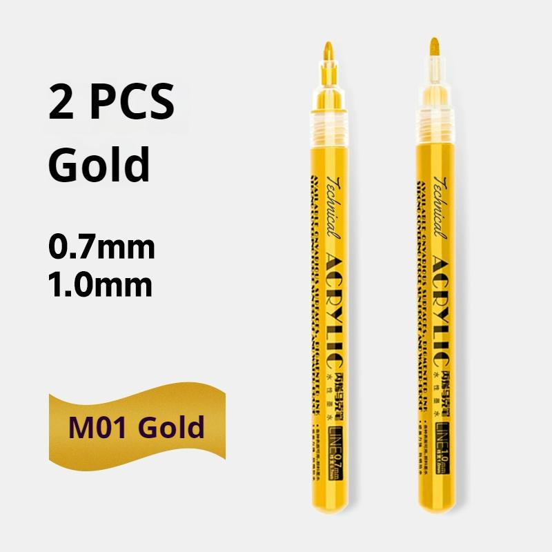 Metallic Marker Pen 0.7/1.0 mm Extra Fine Acrylic Gold Silver Color Pen Back to School Supplies Highlighter Marker DIY Painting